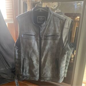 Harley-Davidson Charcoal Leather Vest